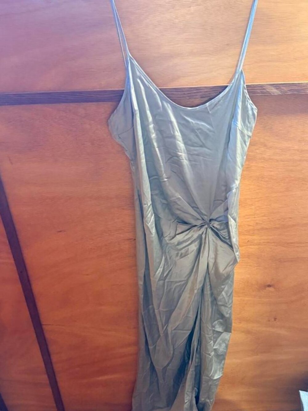 Skims Satin High-Slit Dress Size S